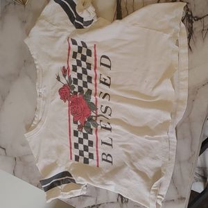 "Blessed"cropped tee